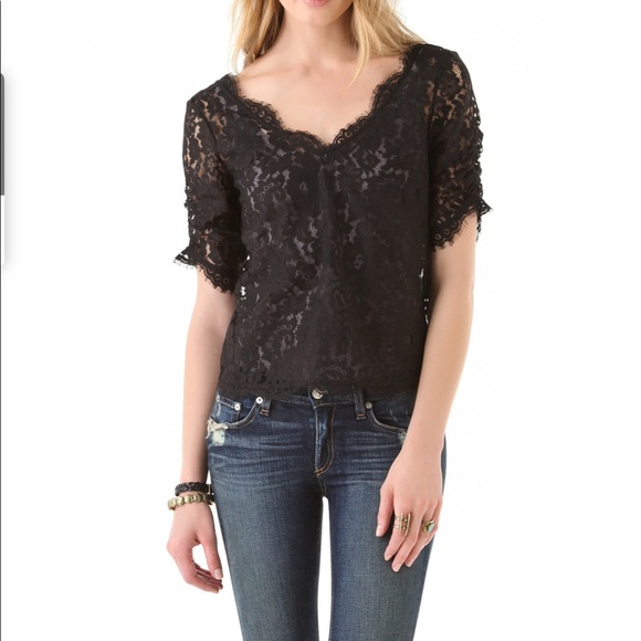 Joie Tops | Joie Black Lace Top | Poshmark